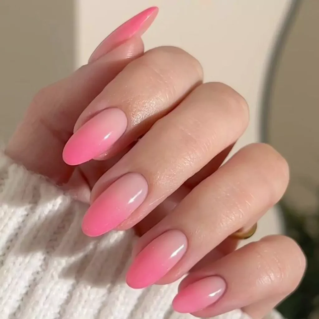 chic nail design with pink color theme for spring 2024 