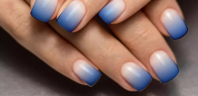 chic blue ombre nail designs