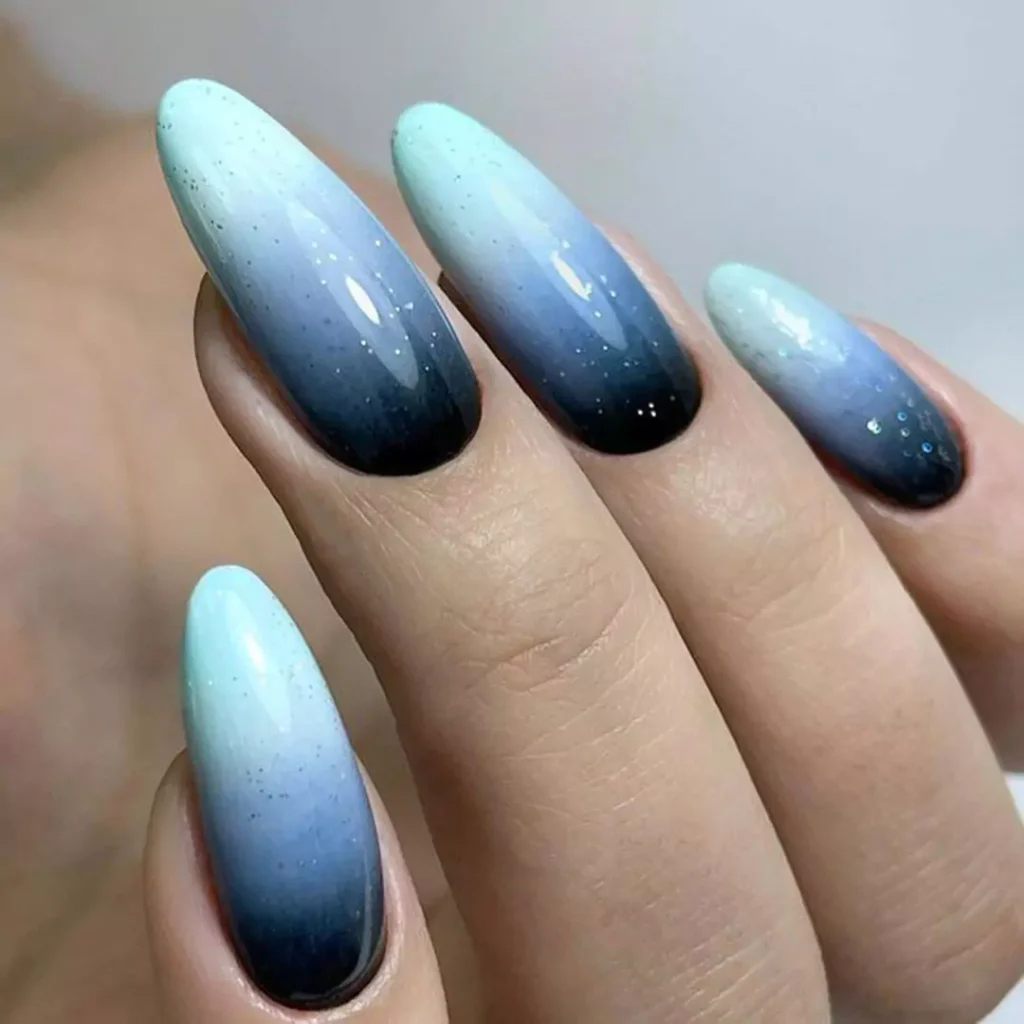 elegant blue ombre nail designs