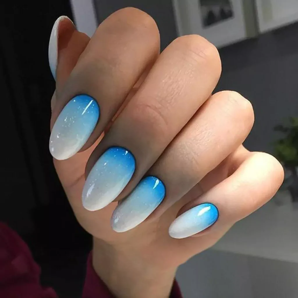 chic blue ombre nail designs