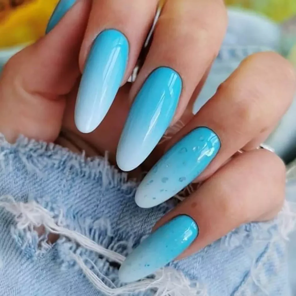 unique blue ombre nail designs