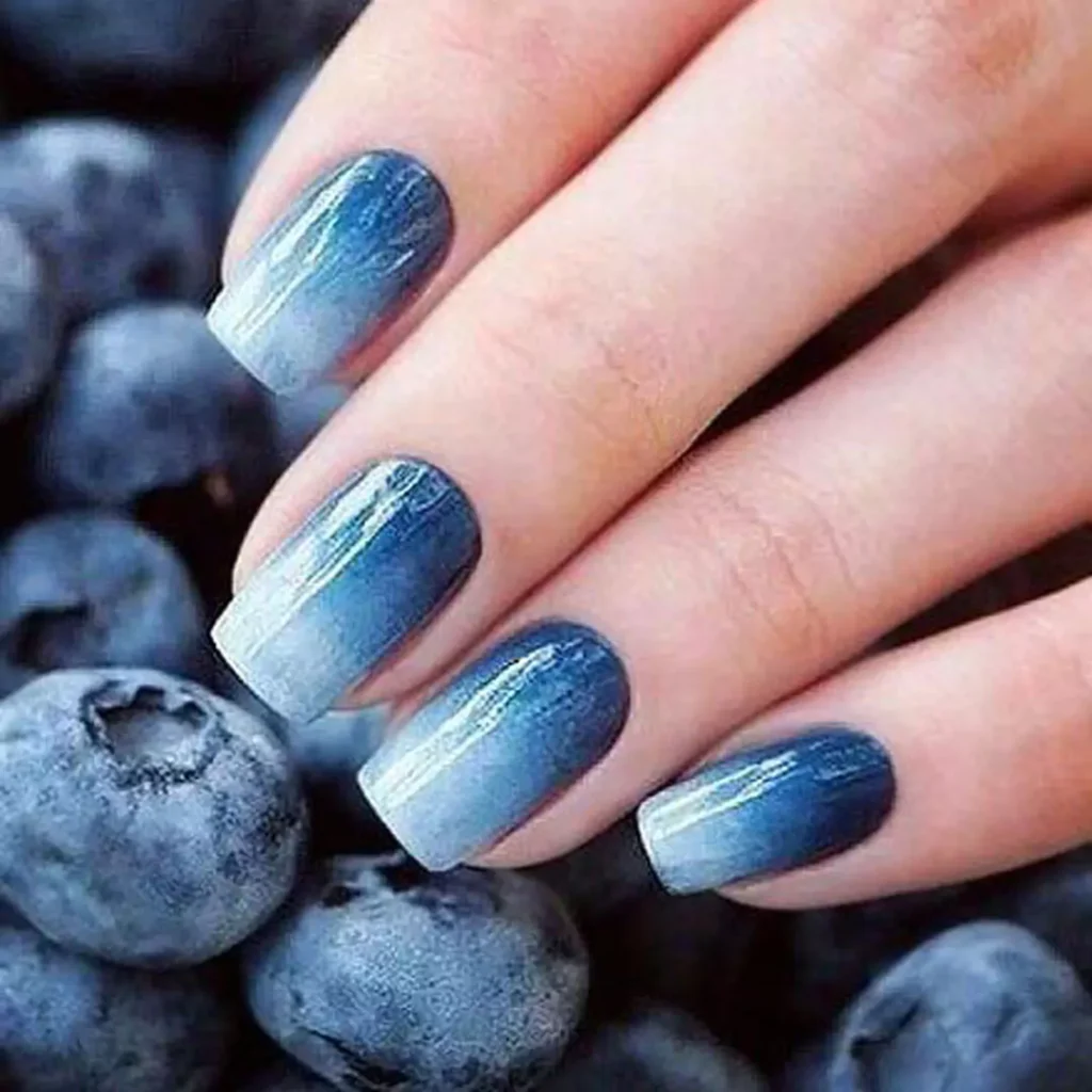 trendy blue ombre nail designs