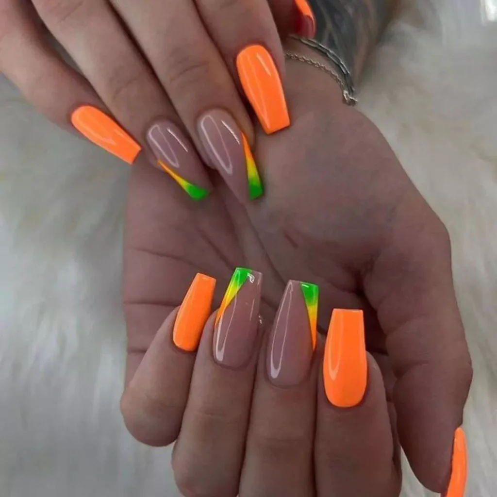 regal nail designs with an orange theme 