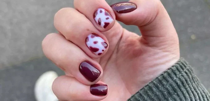 chic nail designs with cranberry crimson