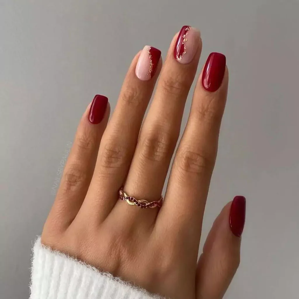 elegant nail designs with cranberry crimson 