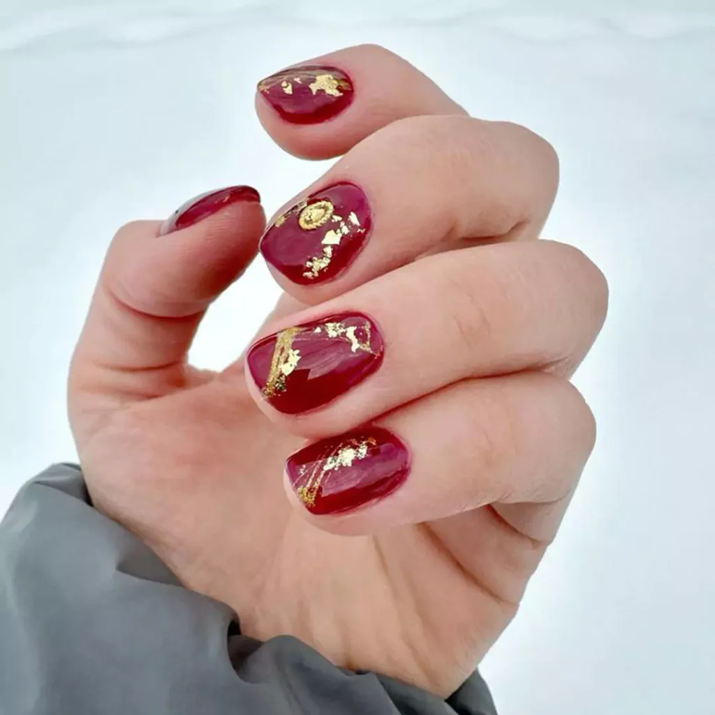 dazzling nail designs with cranberry crimson 