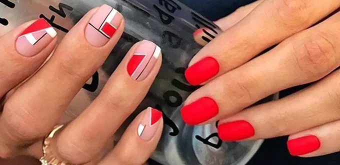 elegant short red nail designs