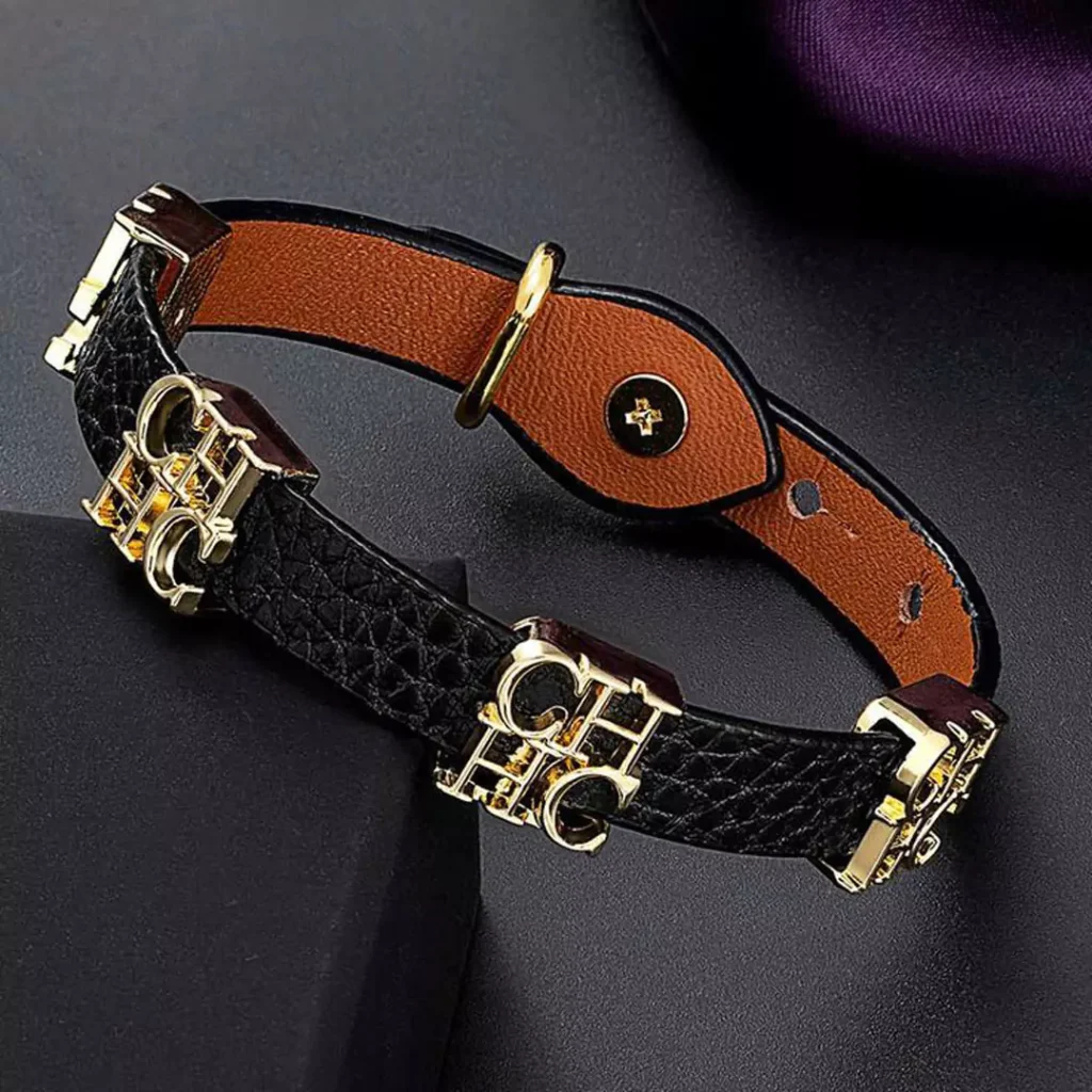 sophisticated Leather Strap Gold Bracelets 