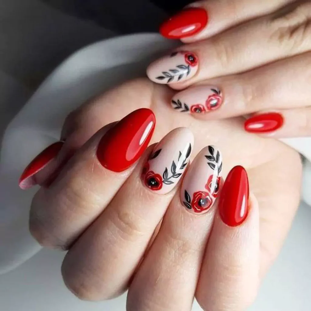 exquisite red nail art designs 