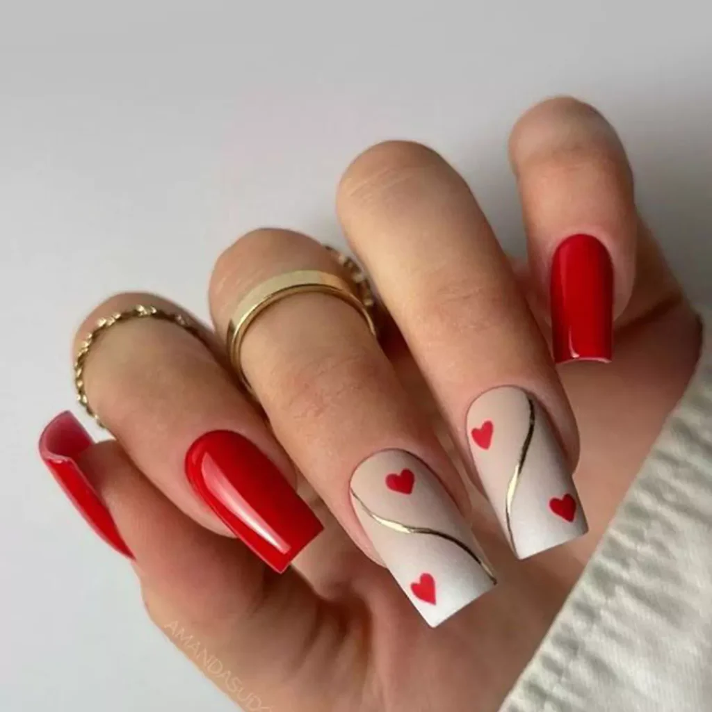 vibrant red nail art designs 