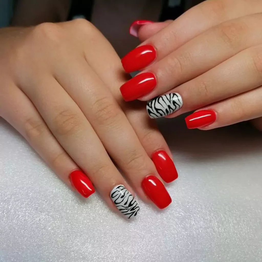 attractive red nail art designs 