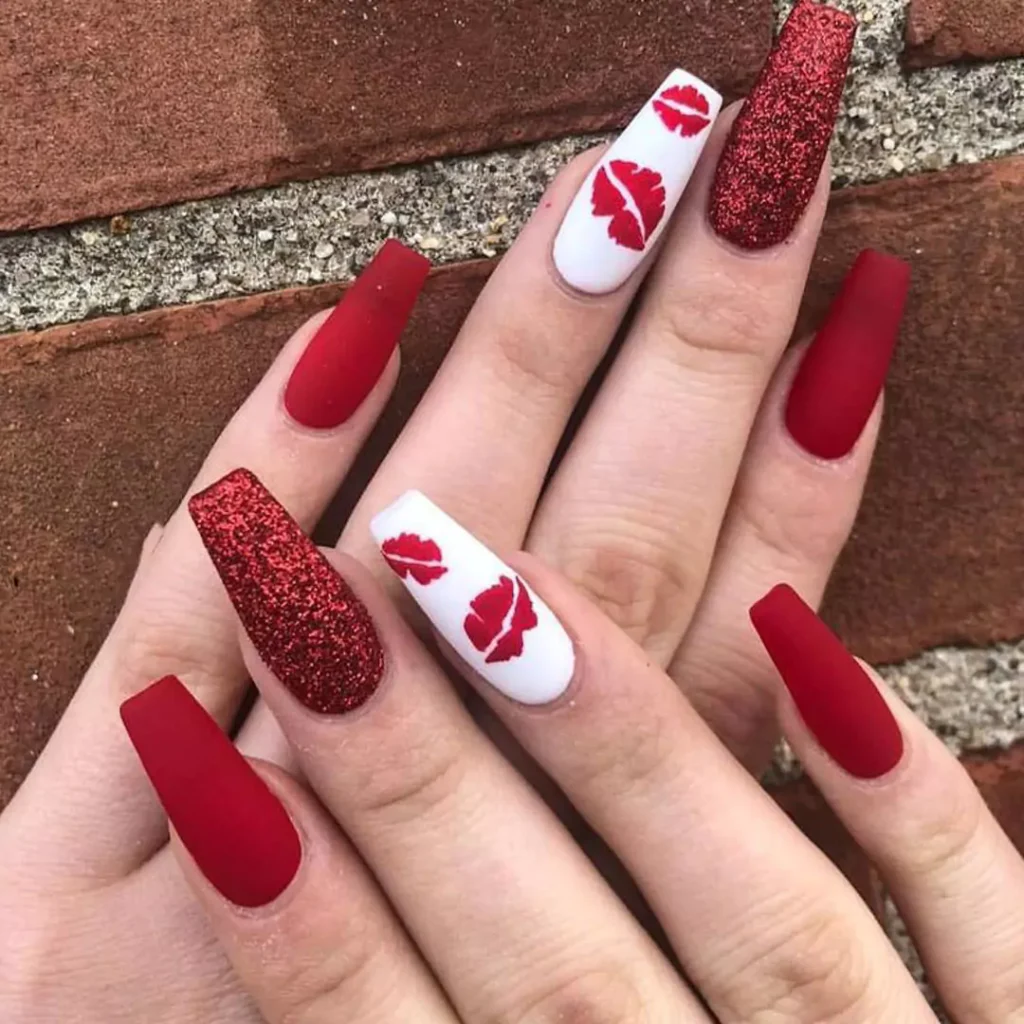 velvet red nail art designs 