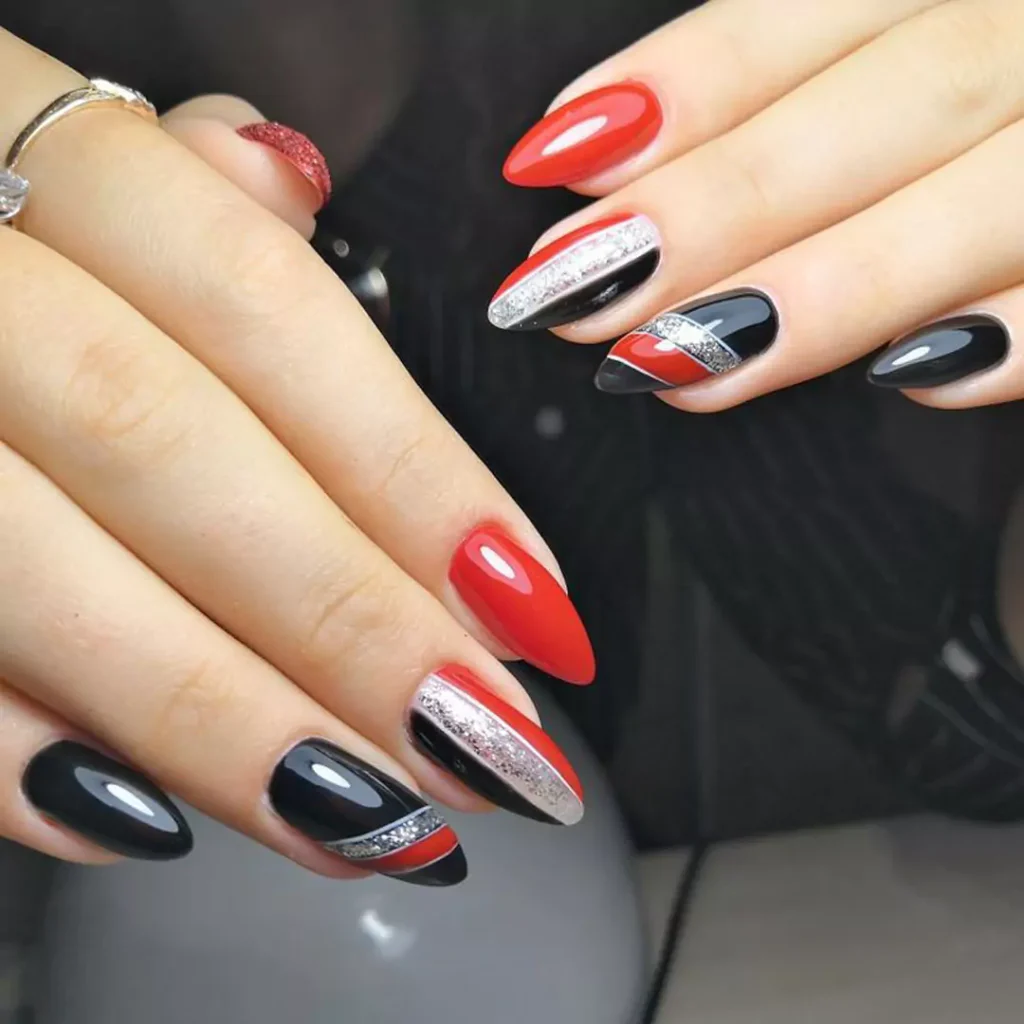 glamorous red nail art designs 