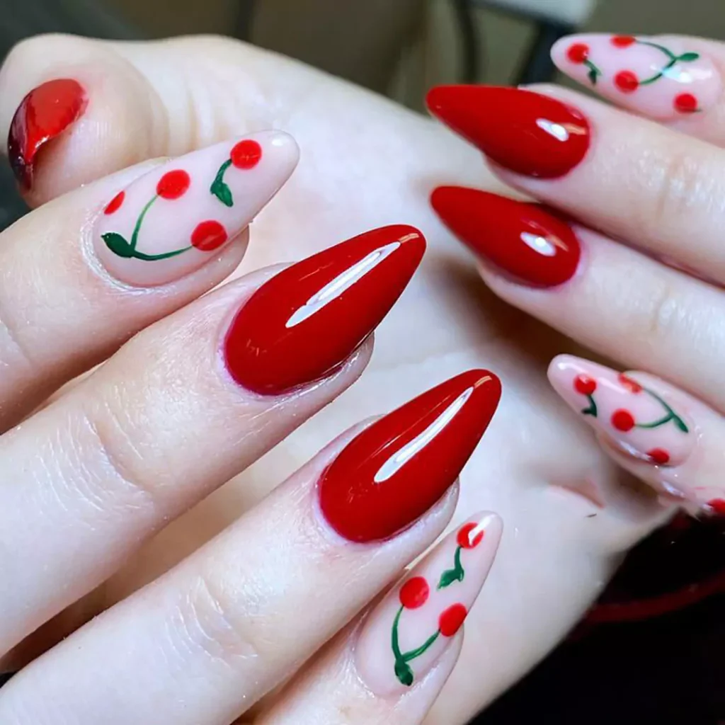 trendy red nail art designs 