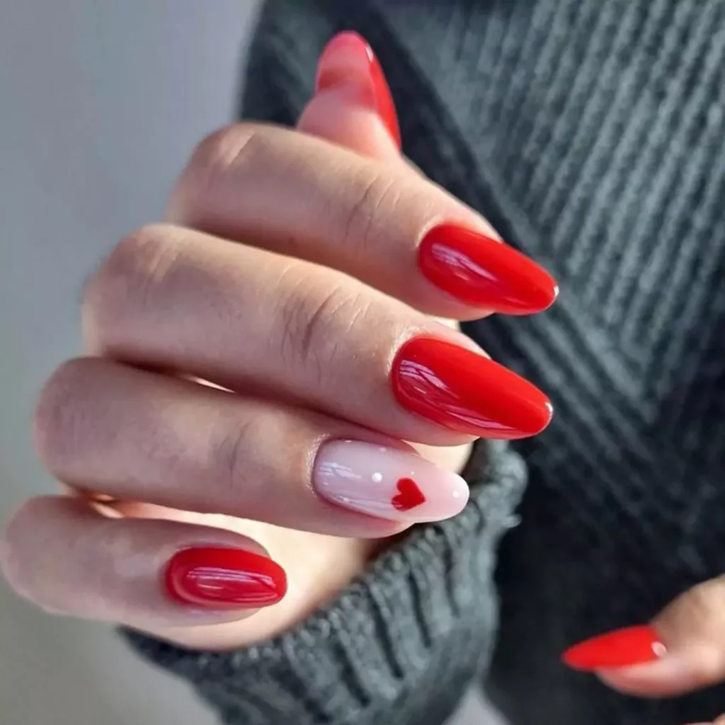 unique red nail art designs 