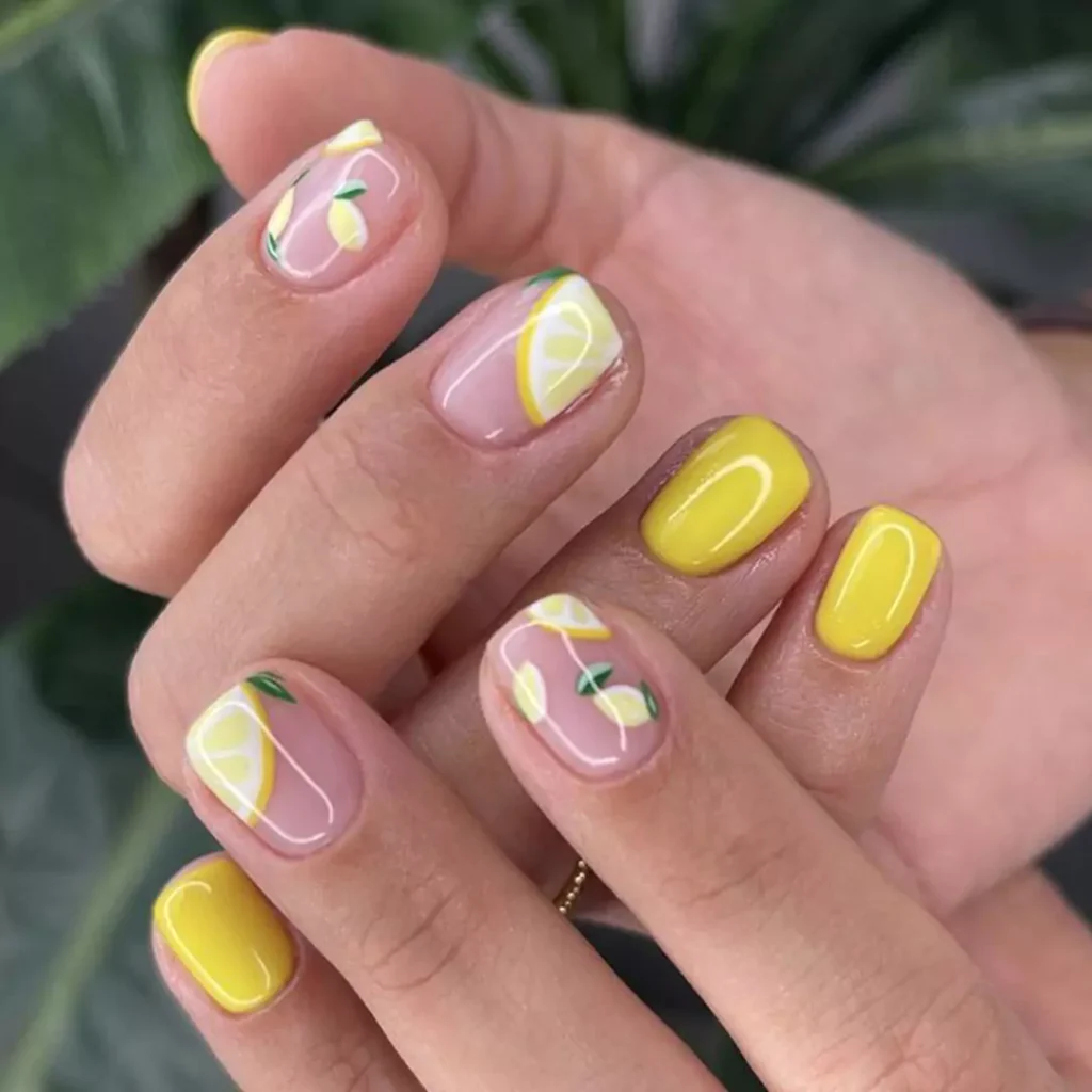 chic lemon nail designs 