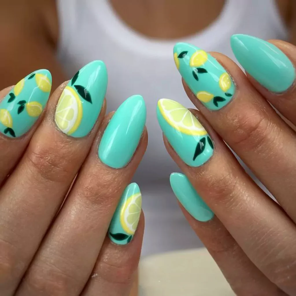 glamorous lemon nail designs 