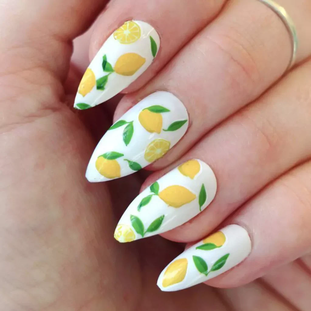 popular lemon nail designs 