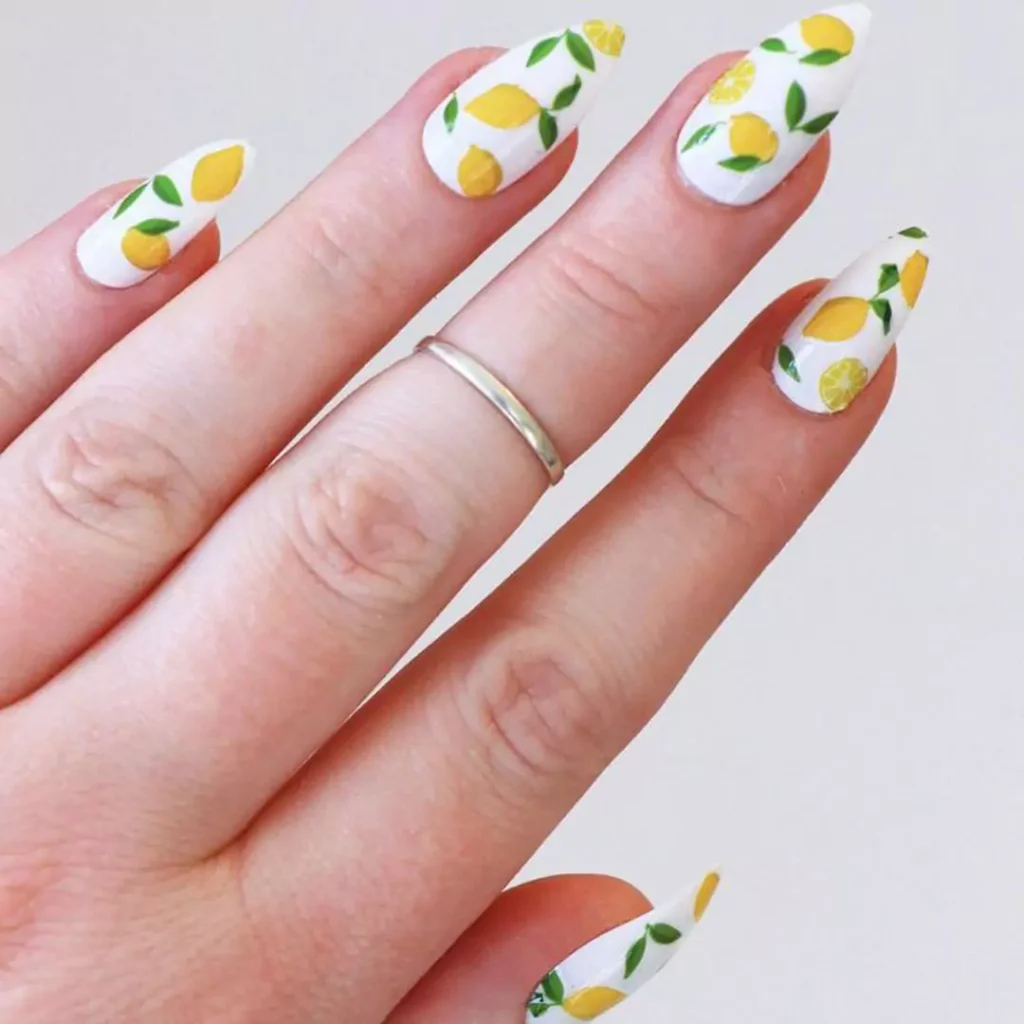 unique lemon nail designs 