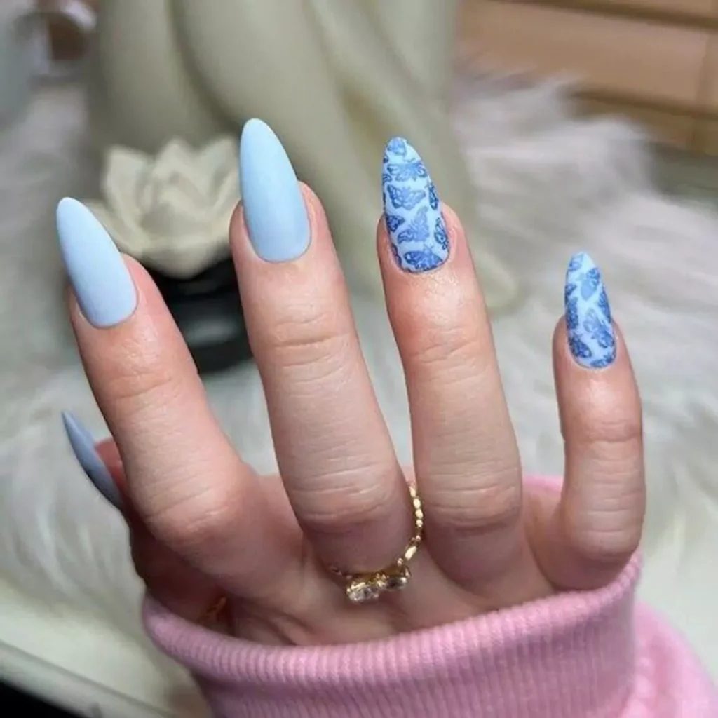 special light blue theme nail designs 