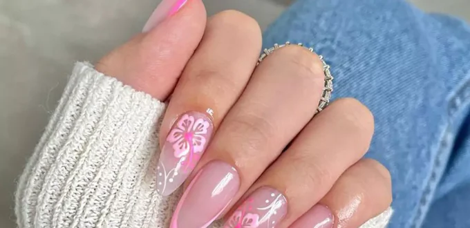 delicate white and pink french nail designs