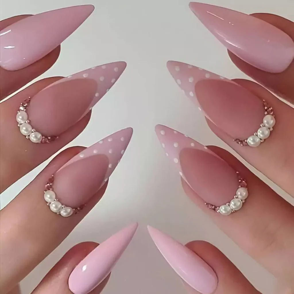 stunning white and pink French nail designs 