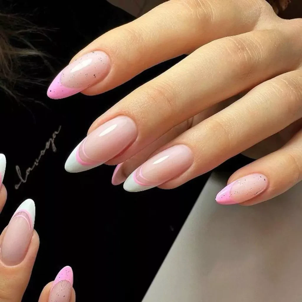 glamorous white and pink French nail designs 