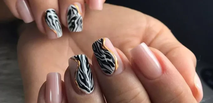 luxurious nail designs with a zebra theme