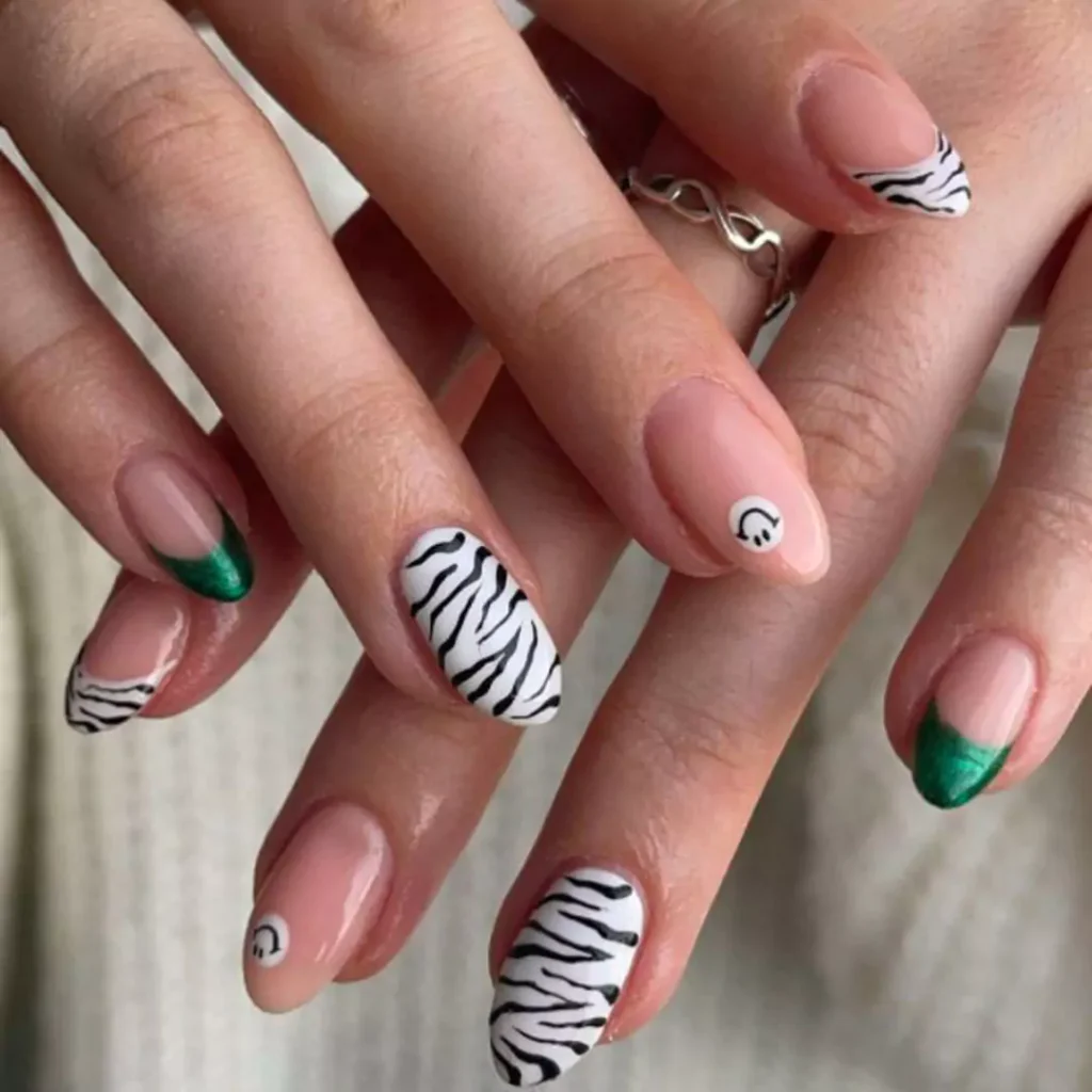 unique nail designs with a zebra theme 