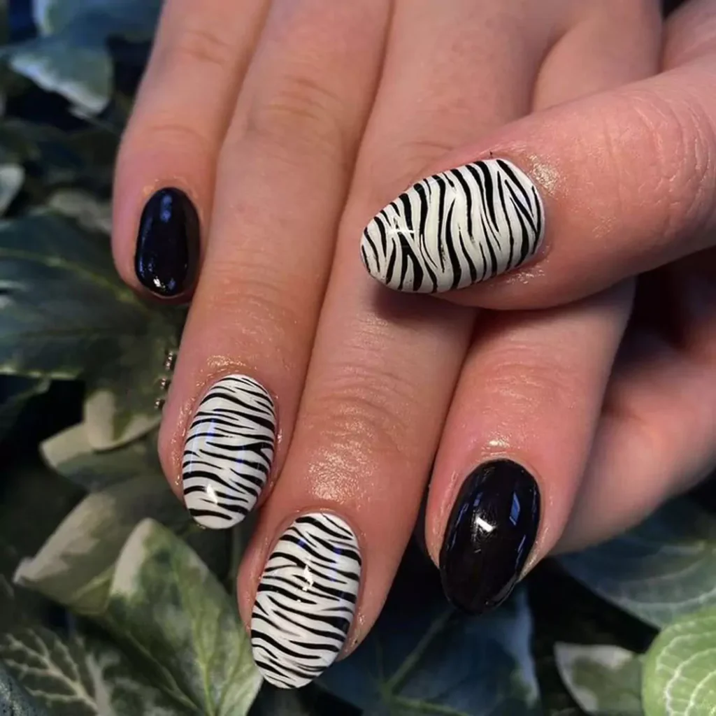 regal nail designs with a zebra theme 