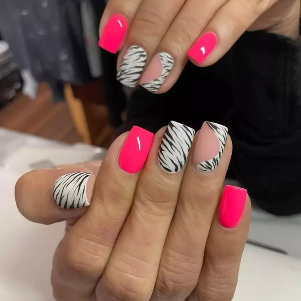 alluring nail designs with a zebra theme 