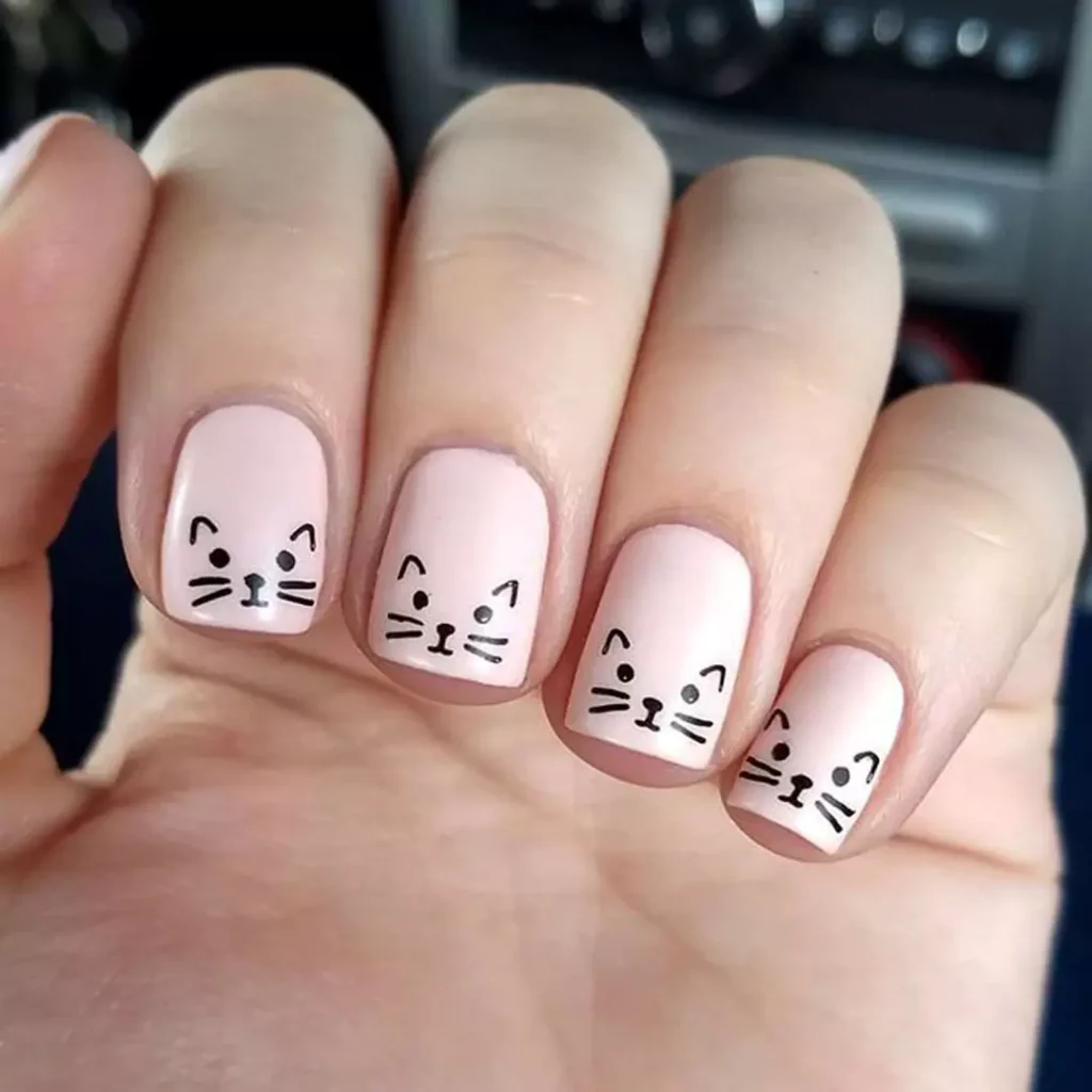 delicate cat nail designs