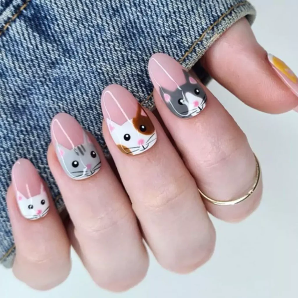 elegant cat nail designs