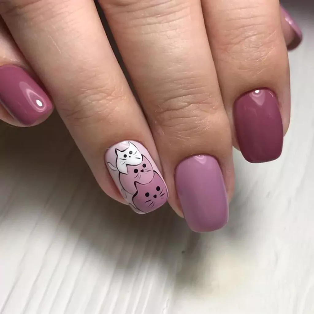 sophisticated cat nail designs