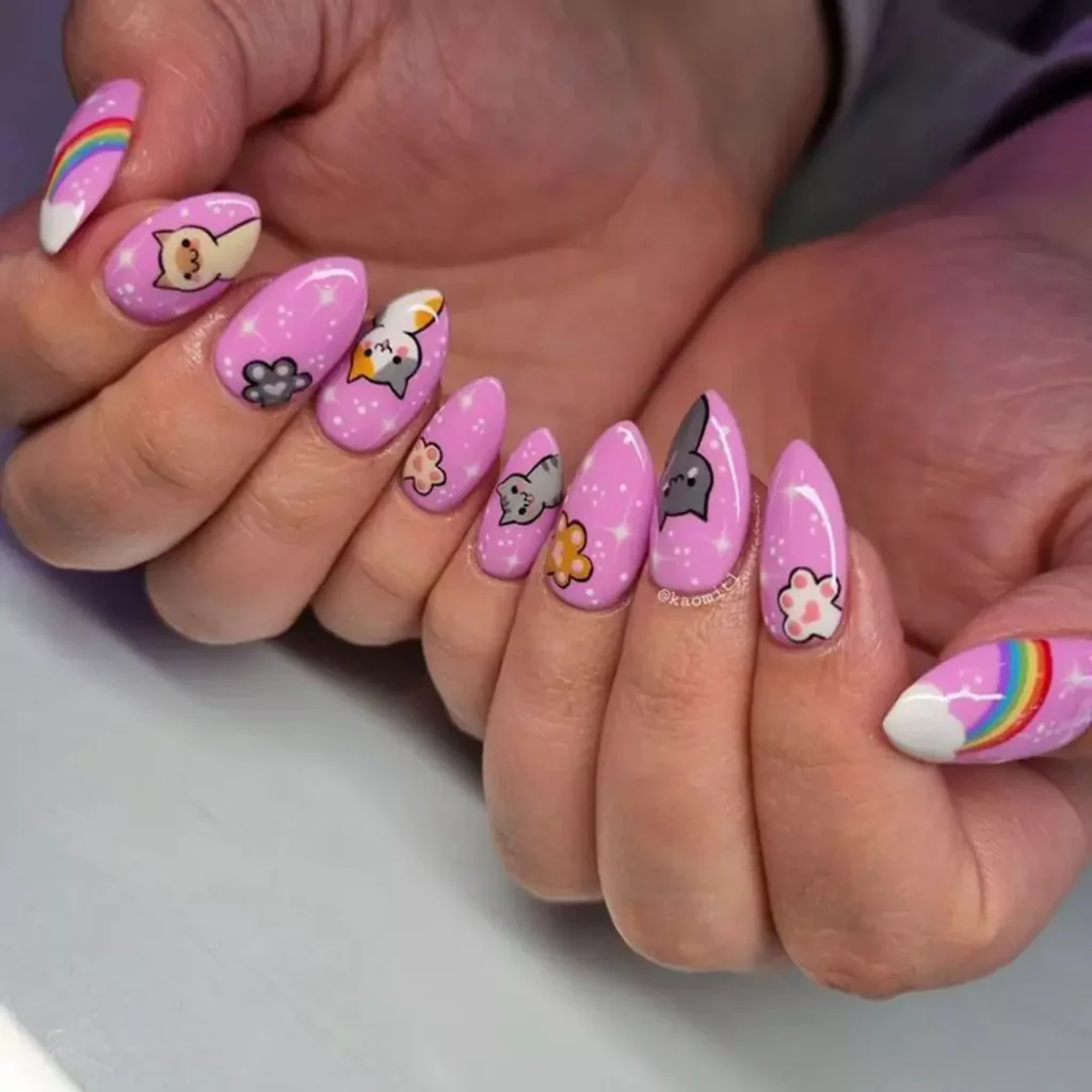 dazzling cat nail designs