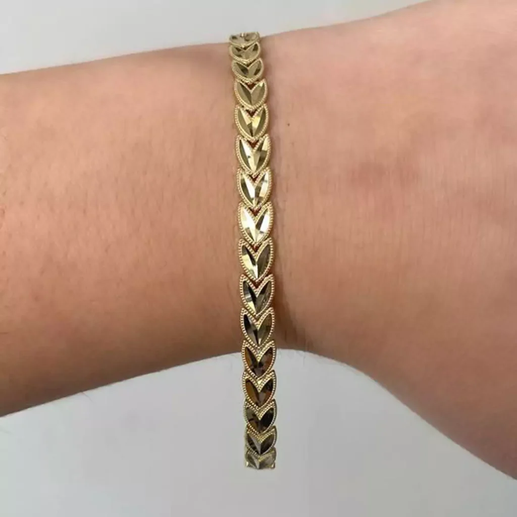 sparkling leaf gold bracelets