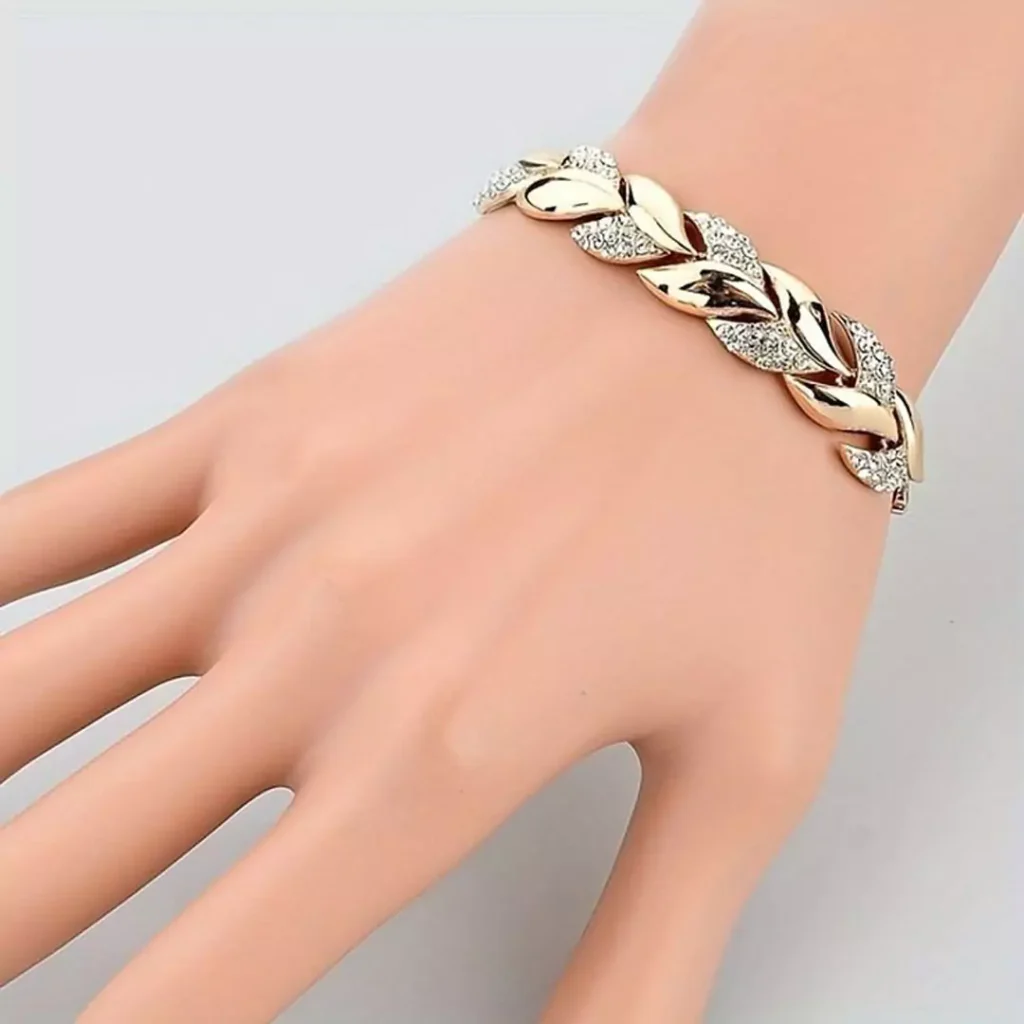 elegant leaf gold bracelets