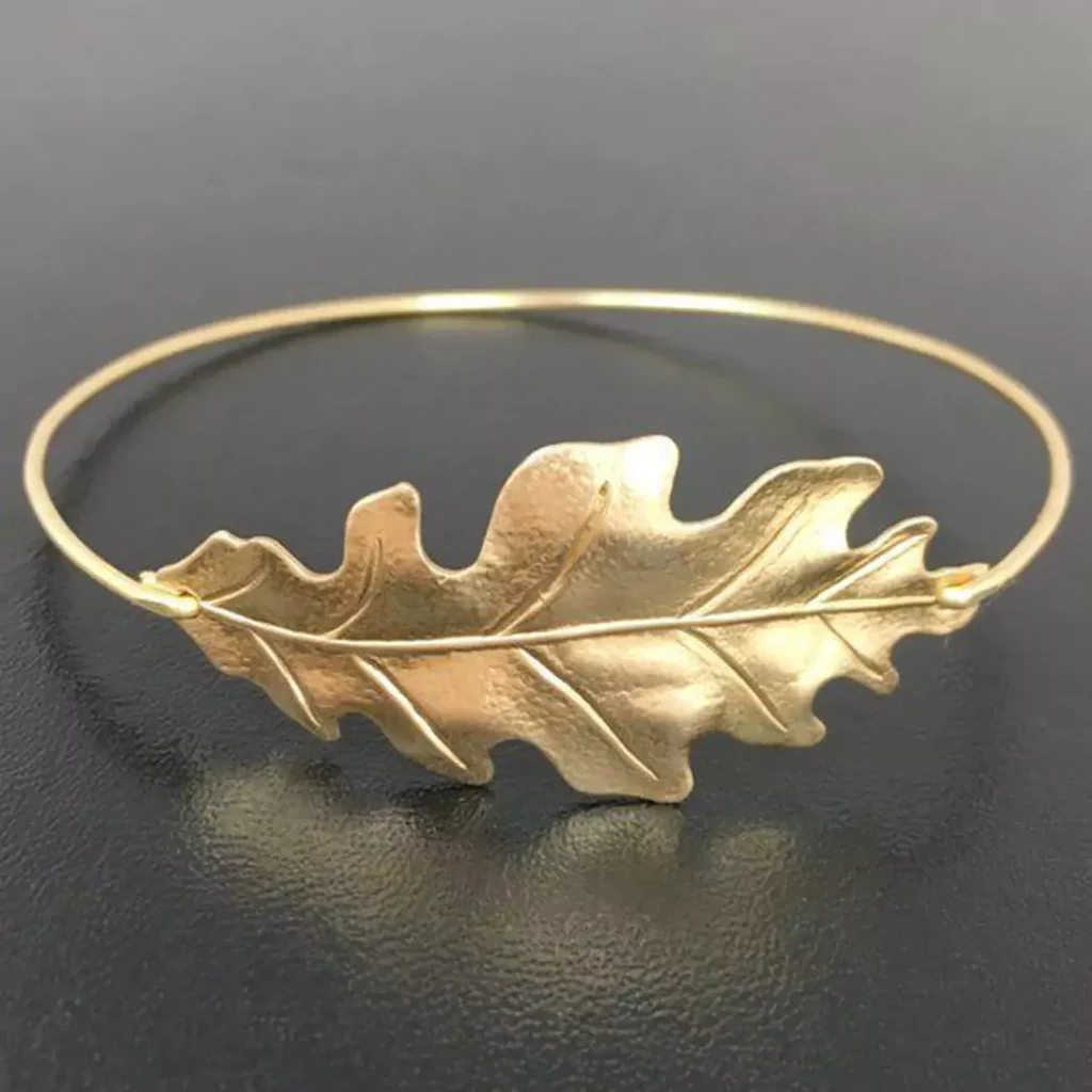 refine leaf gold bracelets