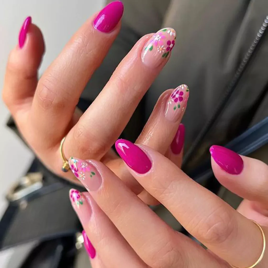 glamorous magenta nail designs 