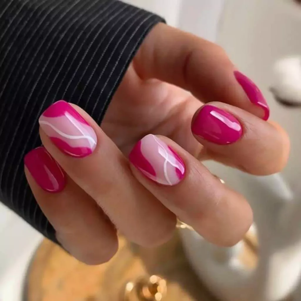 trendy magenta nail designs 