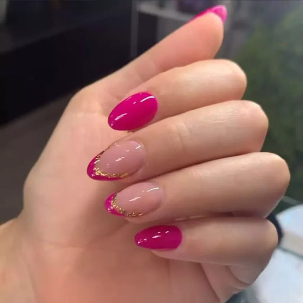 unique magenta nail designs 