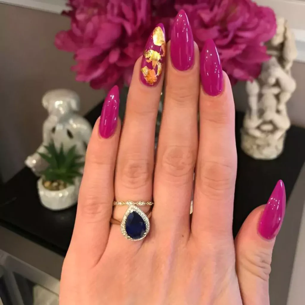 sparkling magenta nail designs 