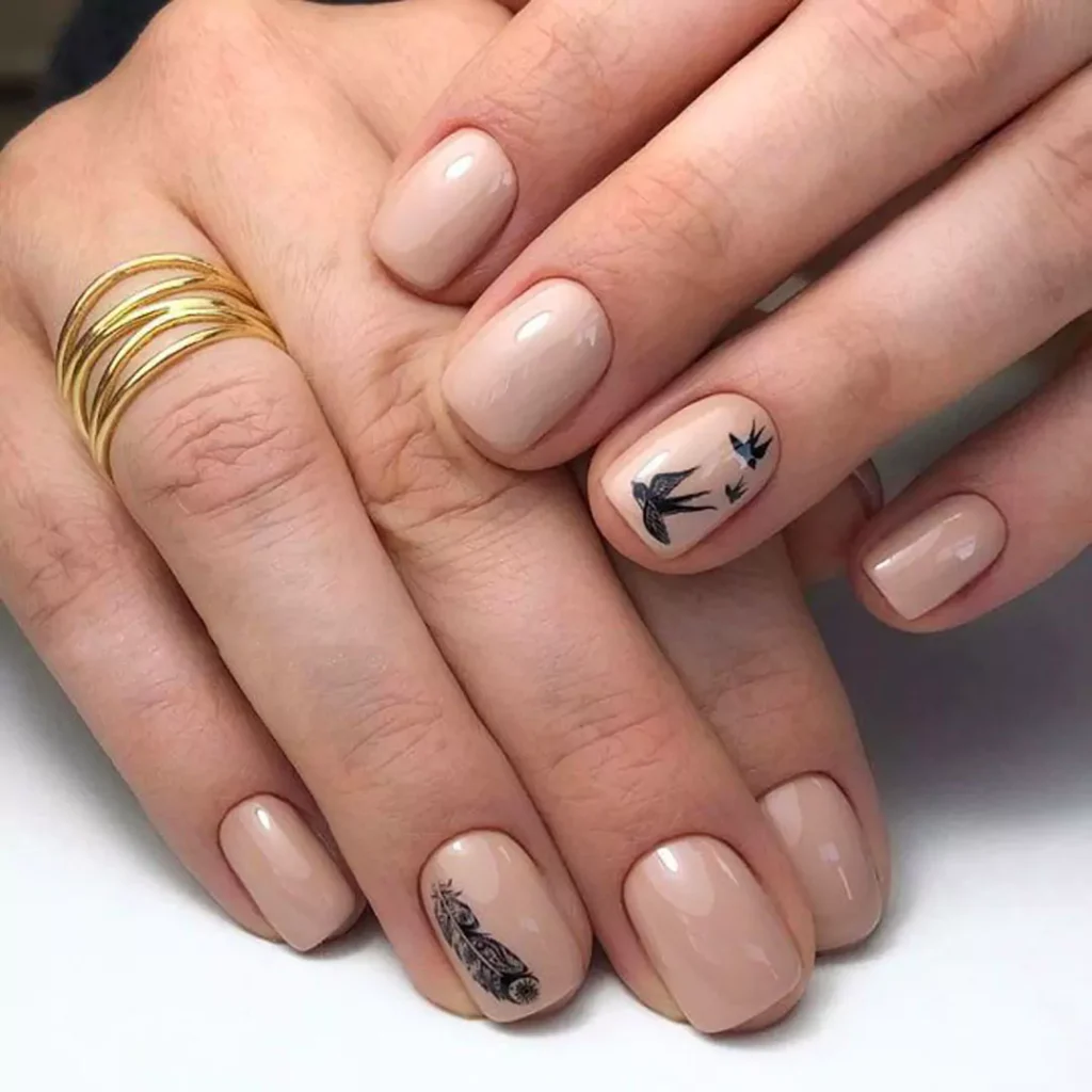 whimsical bird nail designs