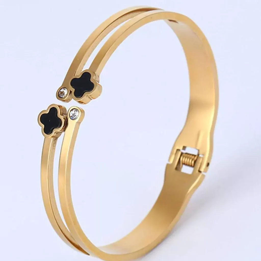 splendid black clover gold bracelet for girls 