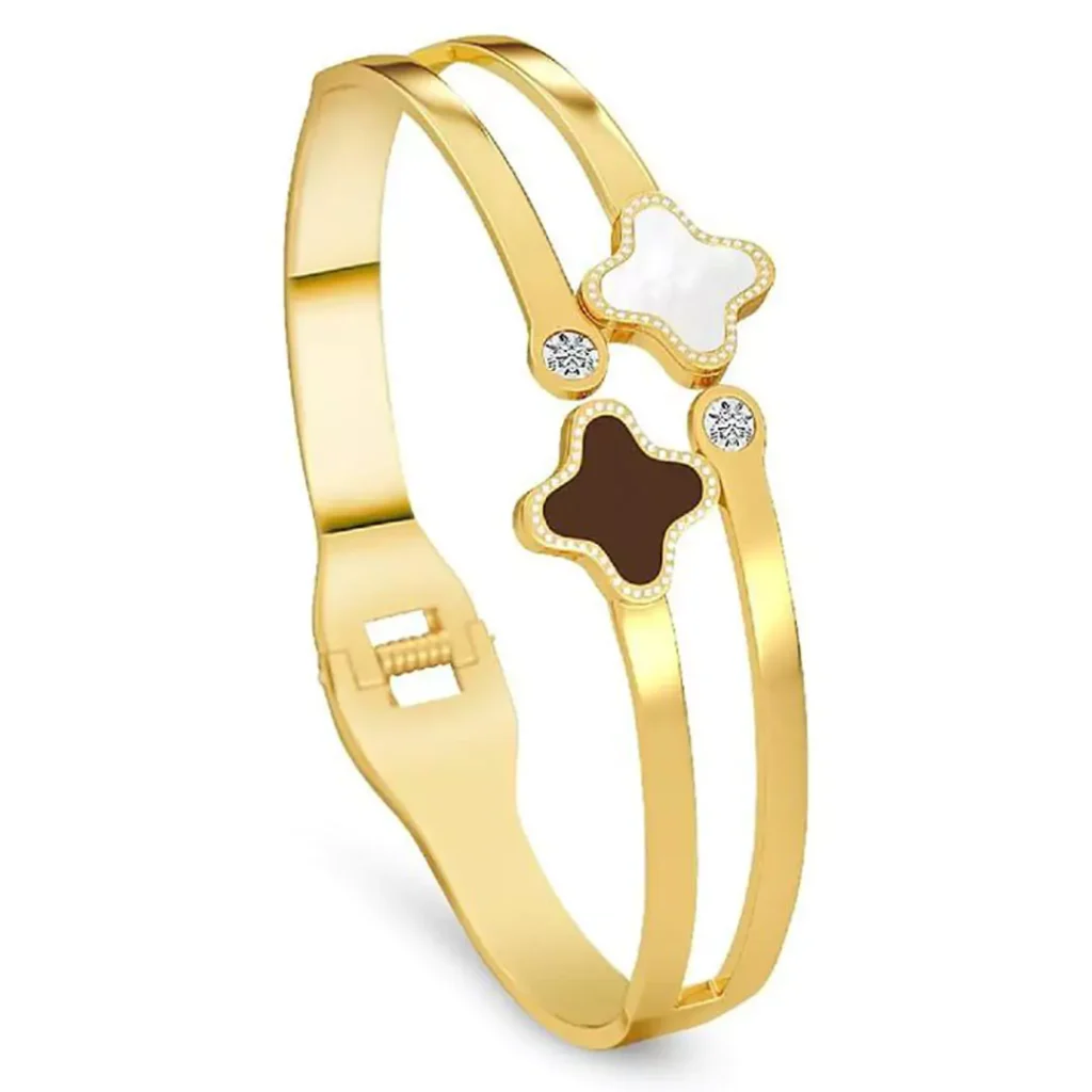 majestic black clover gold bracelet for girls 