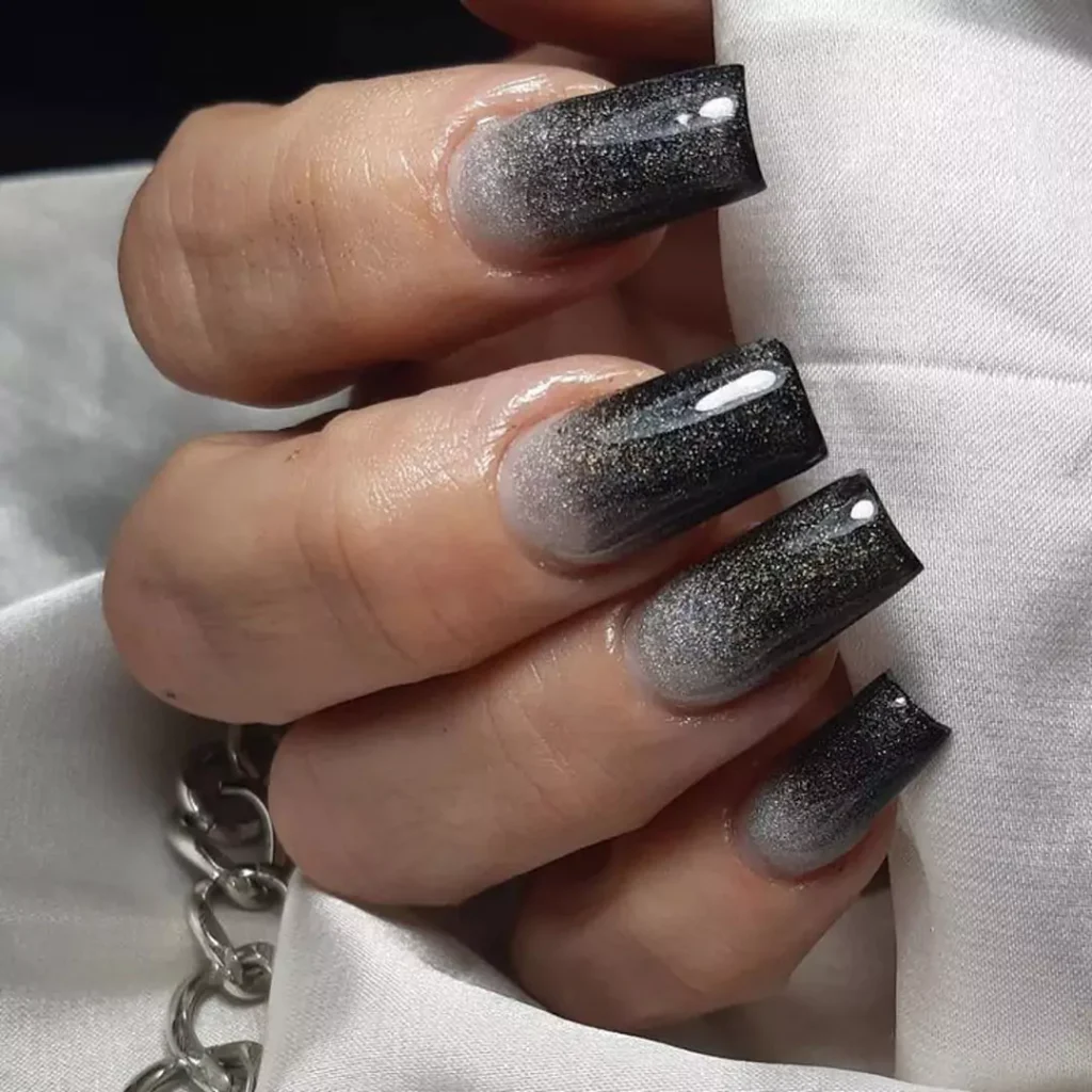 radiant black ombre nail designs of 2024