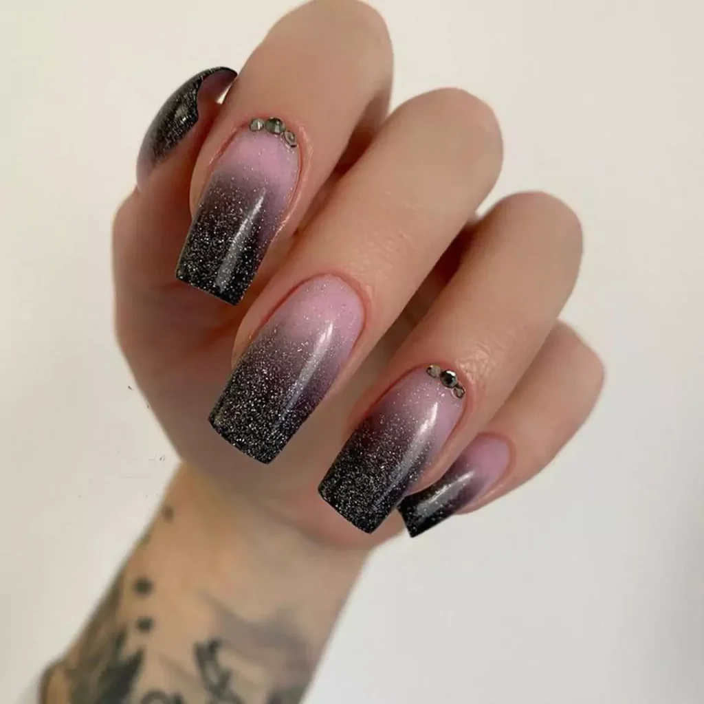 trendy black ombre nail designs of 2024