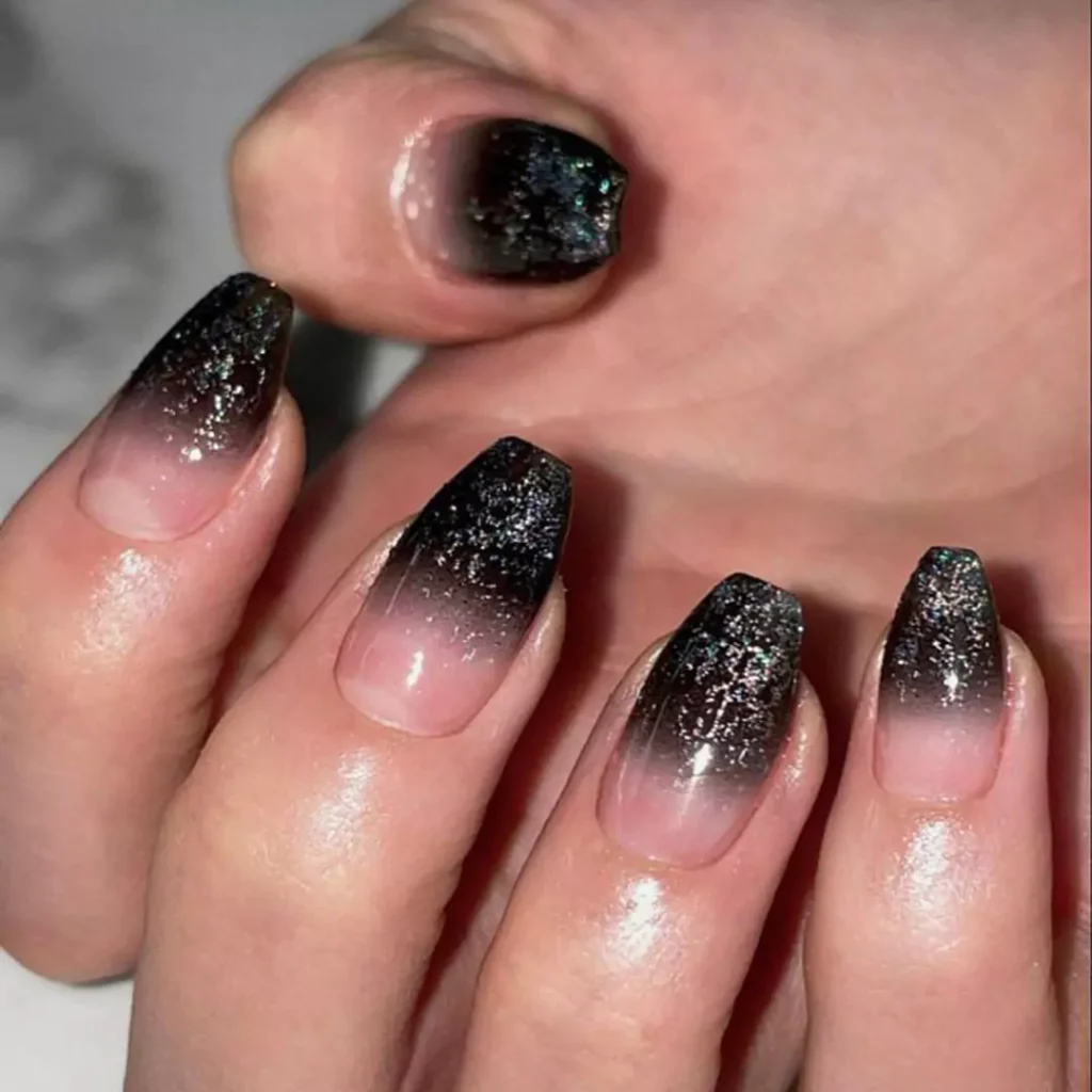 exquisite black ombre nail designs of 2024