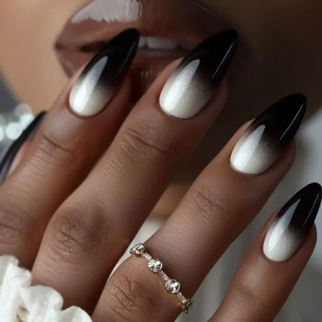 dazzling black ombre nail designs of 2024