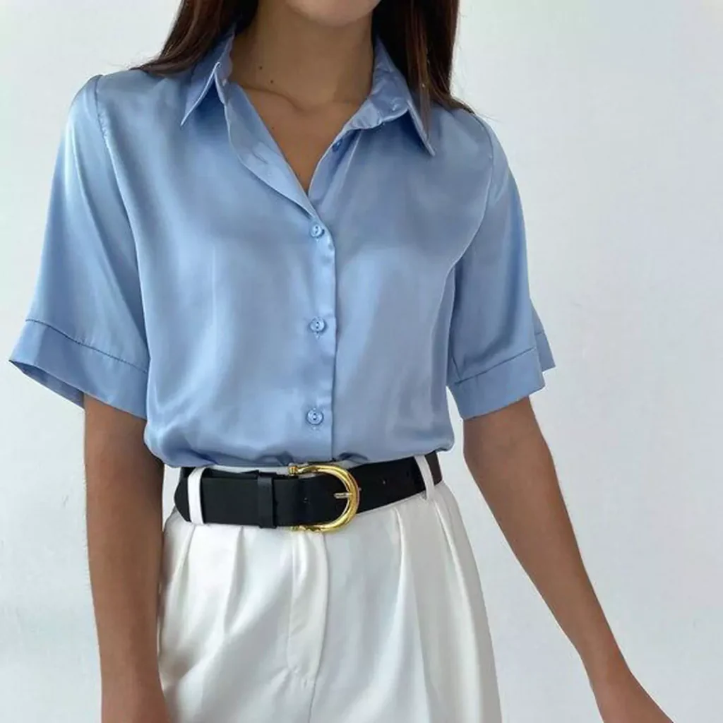 deceptive blue shirts outfit for women 